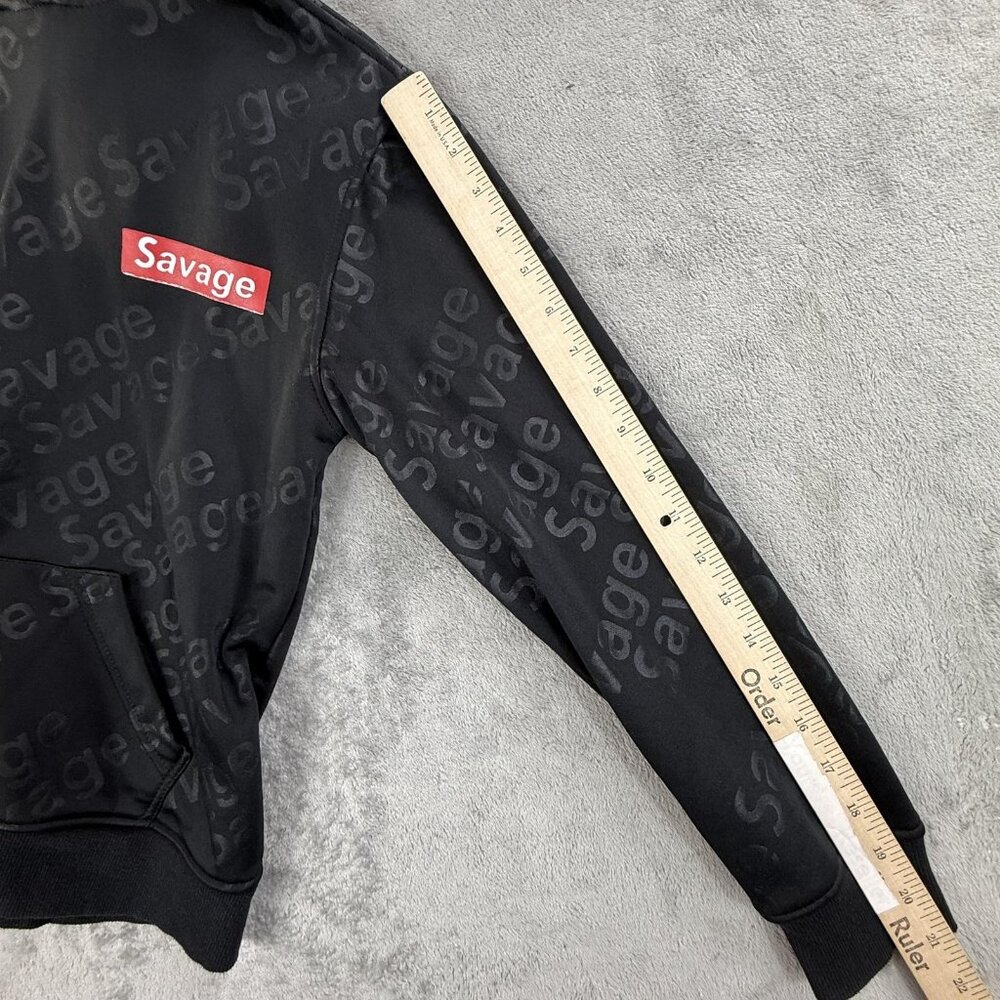 Savage Sweatshirt Hoodie Youth Large 14/16 All Over Print Pullover Encrypted Y2K - Picture 6 of 14